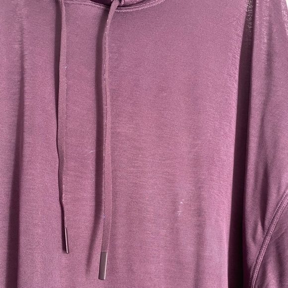 Athleta Purple Vapor Hooded Sheer Pullover Cropped Tee Sz: Large - Picture 4 of 9